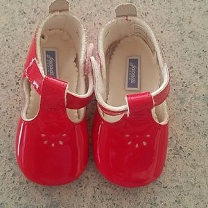 JACADI Red Patent Leather Baby Shoes Size 20